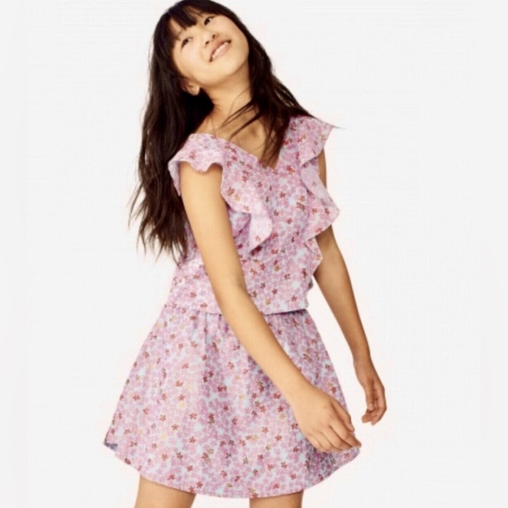 TEA COLLECTION  Ditsy Ruffle Top/Skirt Outfit - Brilliant Blooms - NWT Girls 16